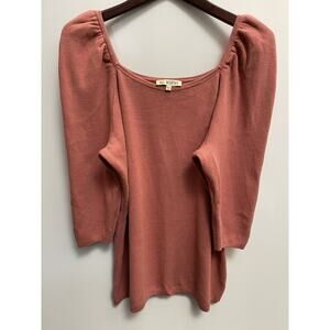 all worthy Puffy Shoulder Long Sleeve Sweater 1X